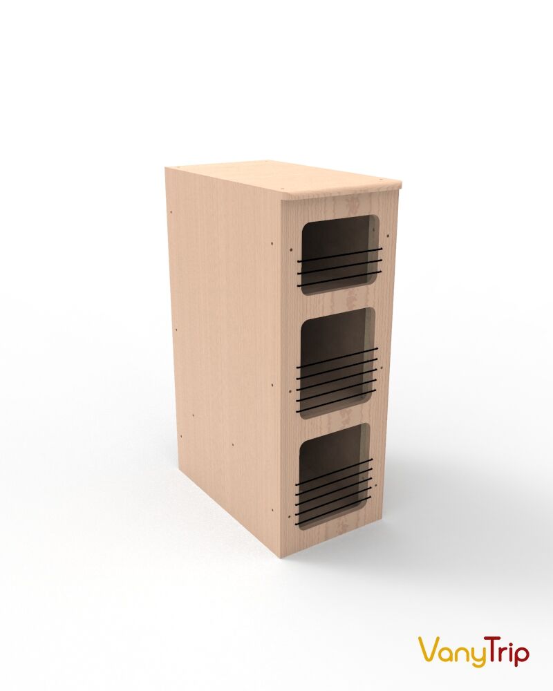Meuble 3 niches ouvertes largeur 300mm